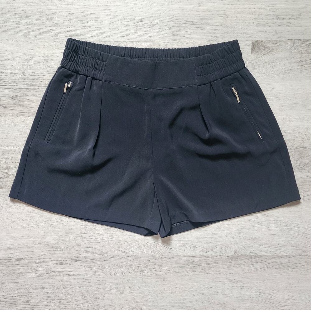 Jennifer Lopez Women's Solid Black Casual Elastic Waist Pull On Shorts Small S